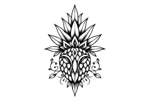 powerful majestic crown pineapple vagina, and anus tattoo idea