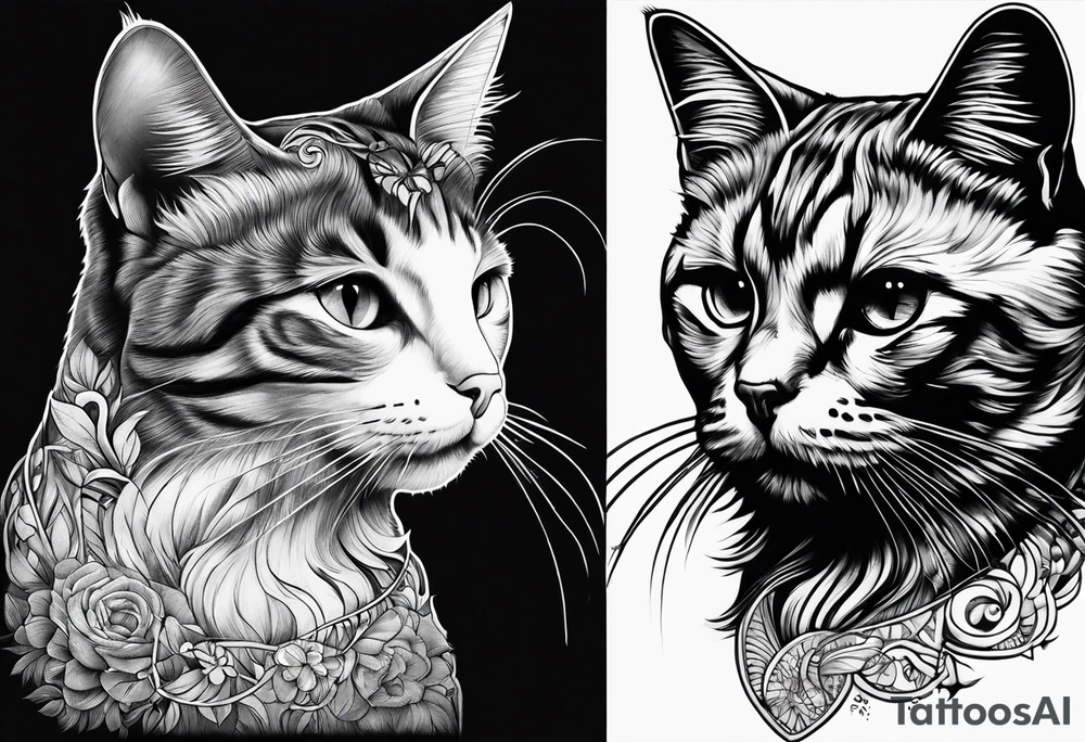 un chat tattoo idea