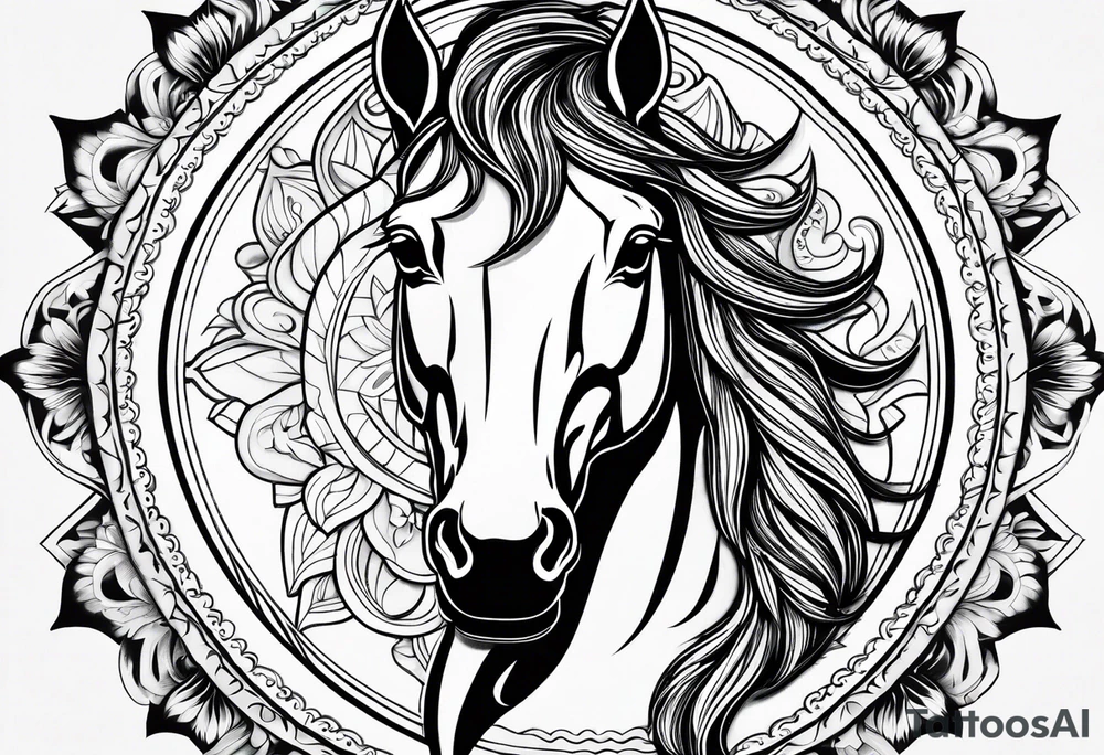 Pferd Mandala tattoo idea