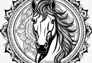 Pferd Mandala tattoo idea