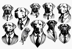 A labrador in a double breasted suit tattoo idea