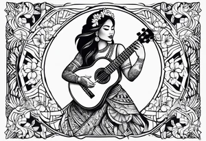 vahine dance with ukulele tattoo idea