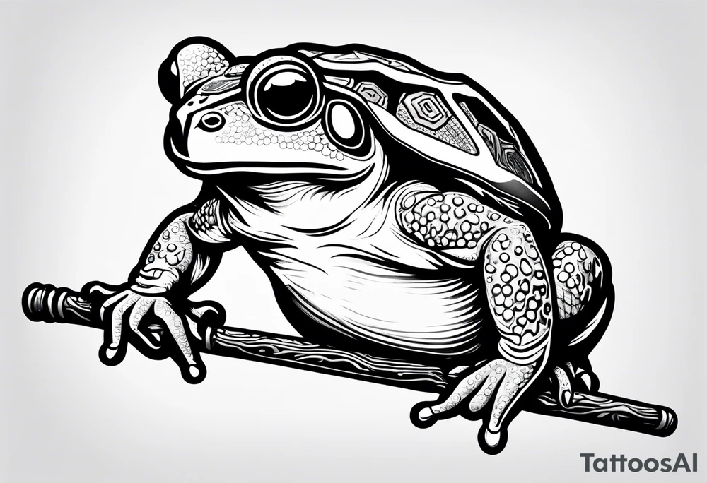 Toad with nunchaku tattoo idea