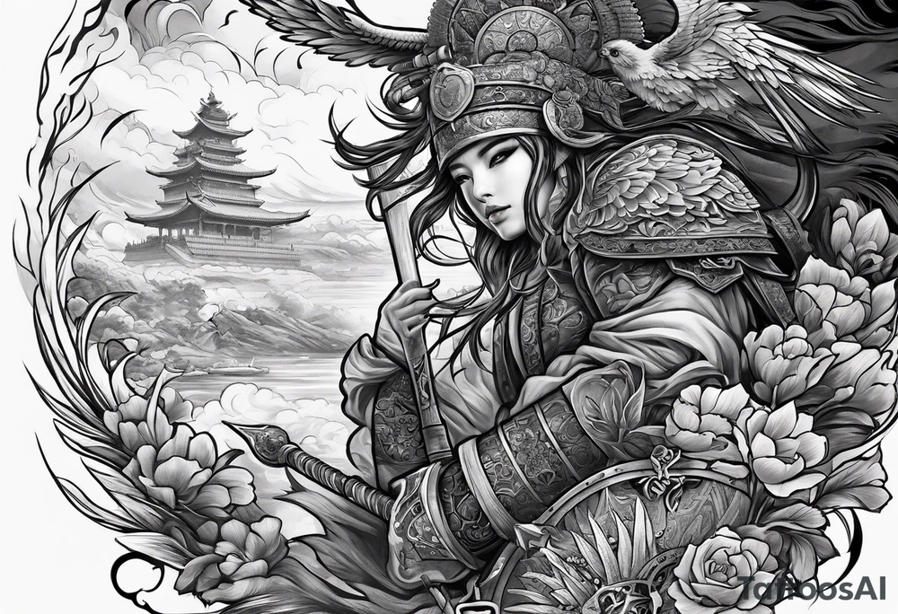 war, love and eternal life tattoo idea