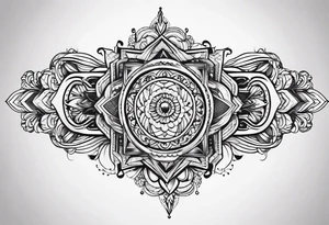simple lines armband and back tattoo idea