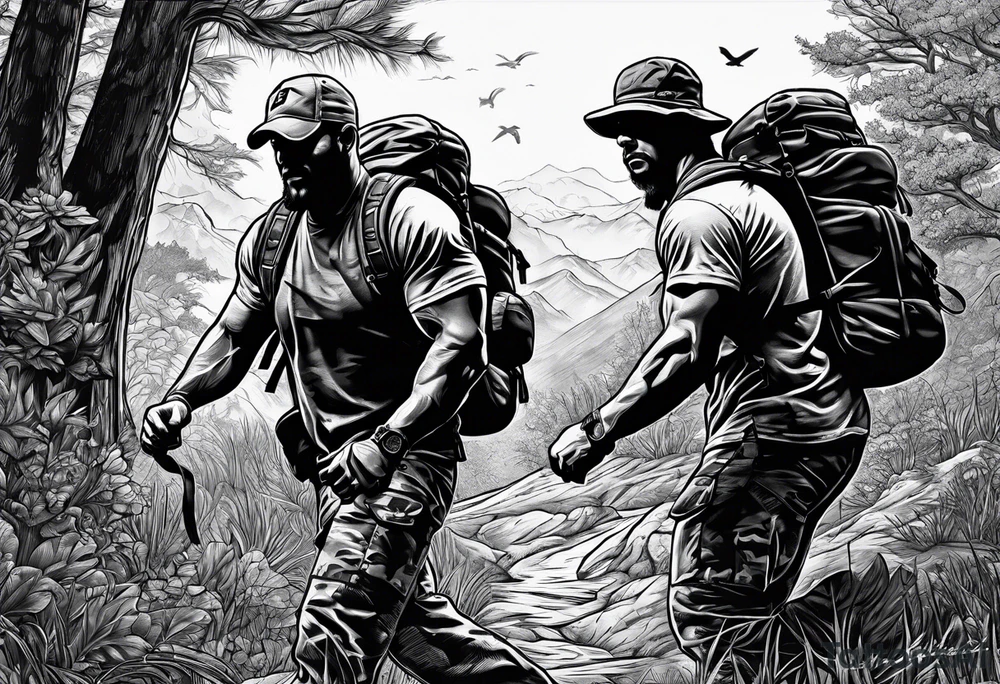 Rucking, brotherhood, shadows, fitness, GrowRuck tattoo idea