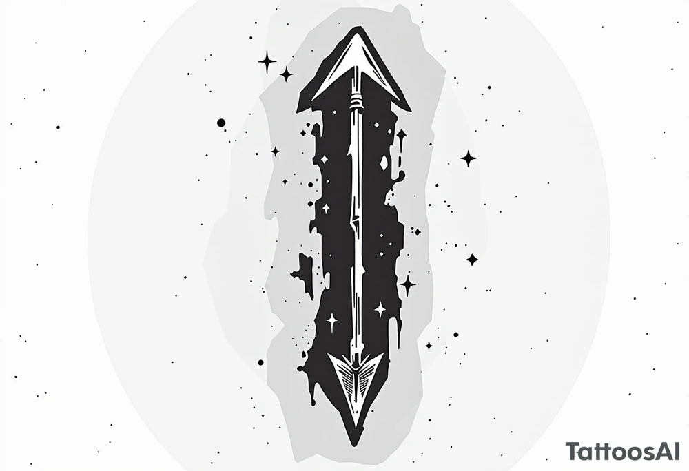 one  arrow  that look down tattoo idea