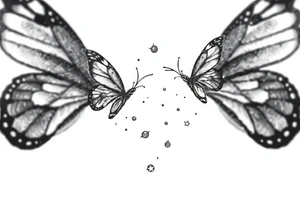 Basic butterflies with lots of sparkles and some bubbles tattoo idea