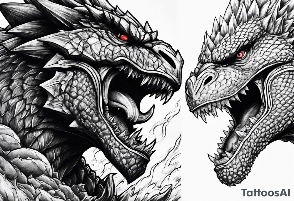 Kratos vs. Godzilla tattoo idea