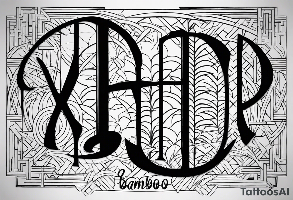 Lettering Bamboo, straw, font tattoo idea