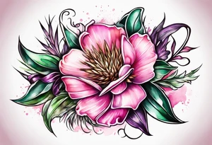 Sagebrush breast cancer ribbon tattoo idea