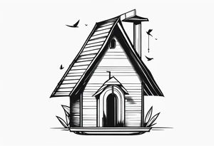 BIRD HUT tattoo idea