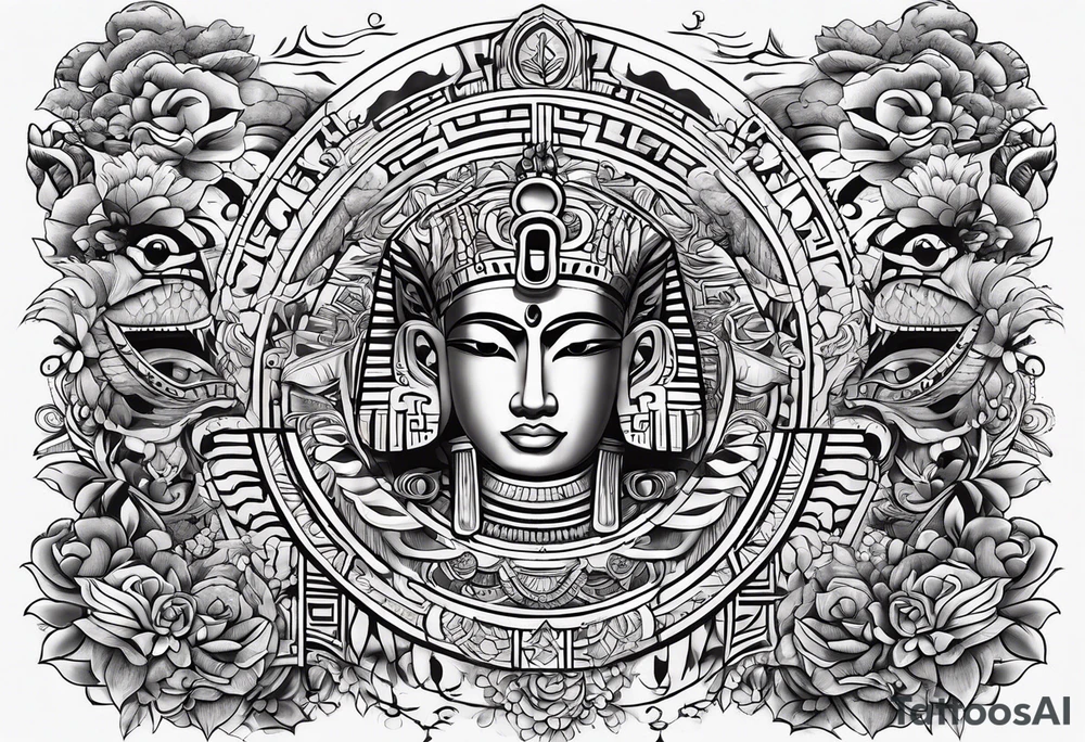 Full sleeve hieroglyph tattoo idea