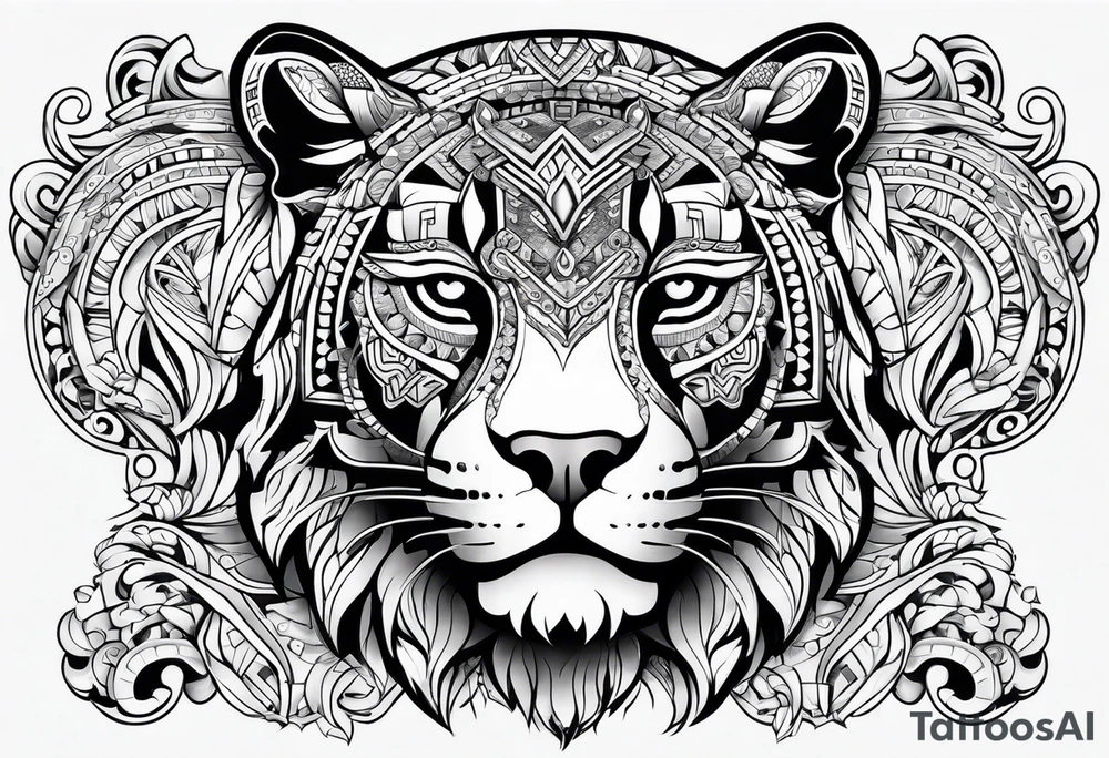jaguar aztec shoulder tattoo idea