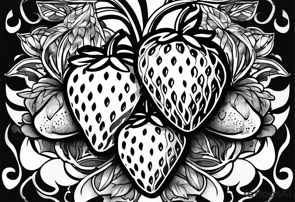 one graffiti style Strawberry tattoo idea