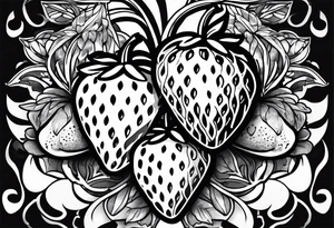 one graffiti style Strawberry tattoo idea