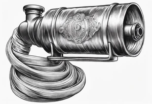 Fire hose with nozzle tattoo idea