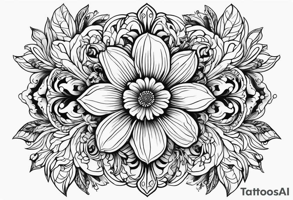 fine line whimsical floral design mirrored tattoo idea fine line whimsical floral design mirrored tattoo idea