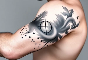 scope crosshairs with eerie fog in background tattoo idea