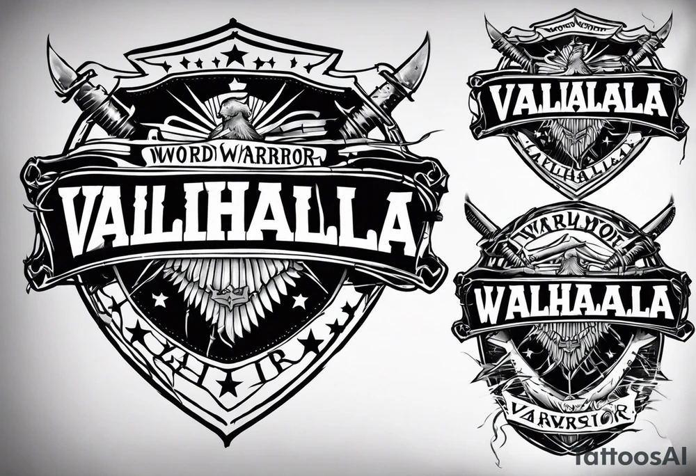 Wounded warrior valhalla shield barb wire prison tattoo idea