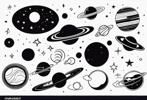 I wanna a tattoo in my wrist with a shape of rectangle wide as a bracelet with astronomy theme galaxy planets and stars like stripe tattoo idea