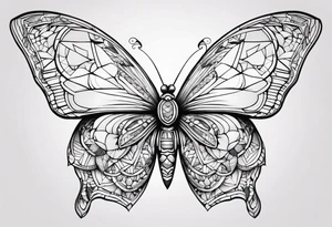 Borboleta com um coração de chama tattoo idea
