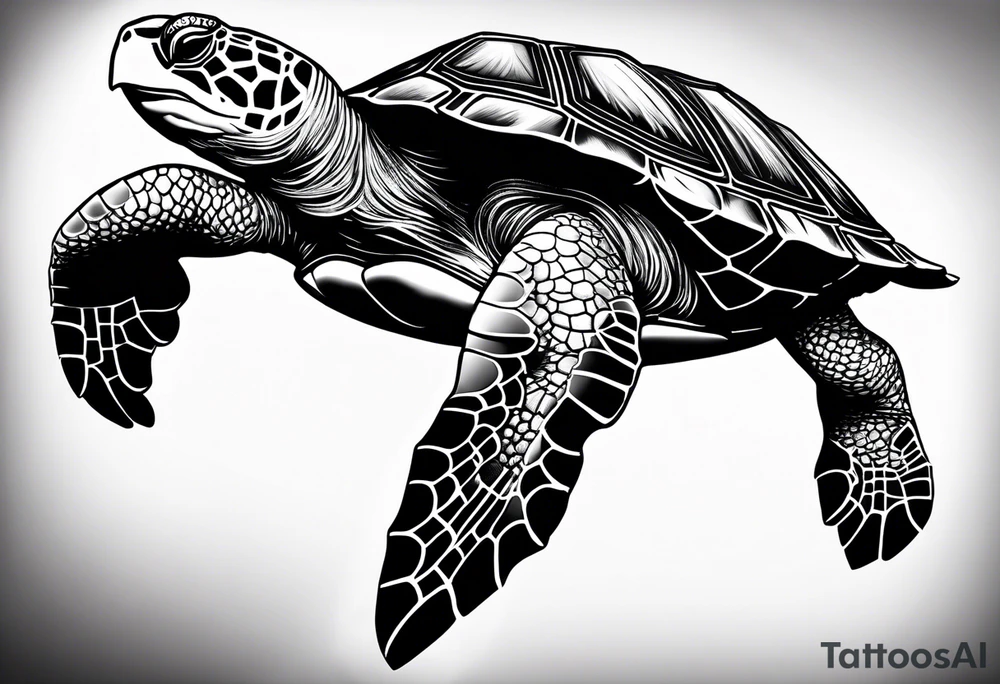 Turtle with the name Taylor in it tattoo idea