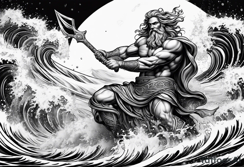 Poseidon mit umhang tattoo idea