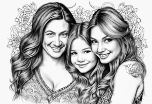 dad and 2 daughters and the chorus too dancing queen tattoo idea