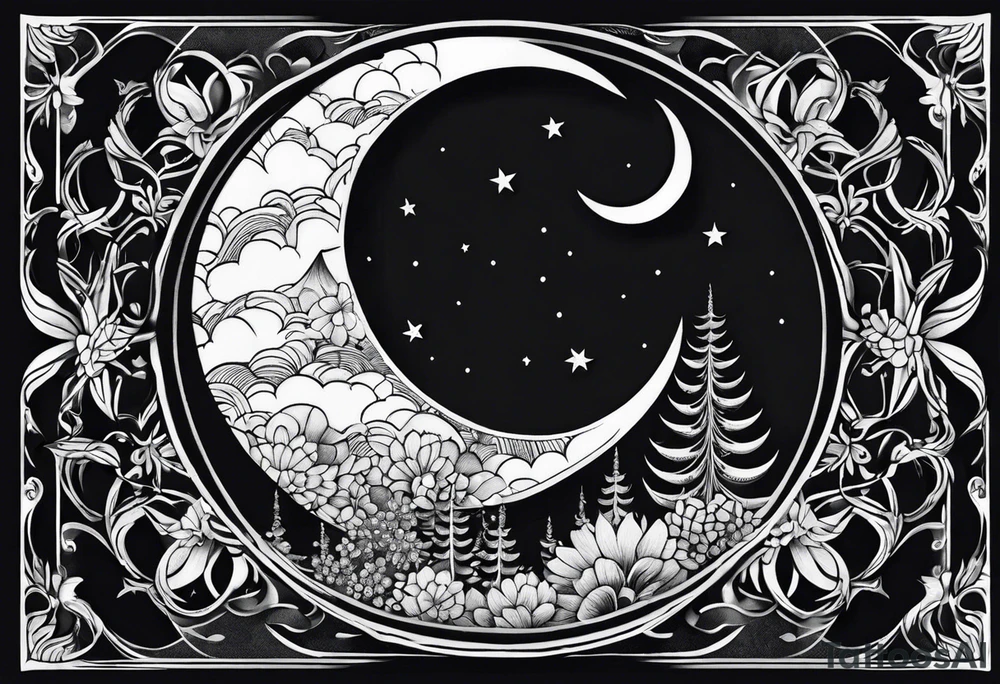crescent moon tattoo idea