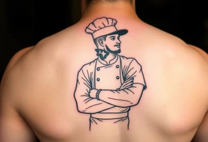 Culinary chef wearing a baseball outfit tattoo idea