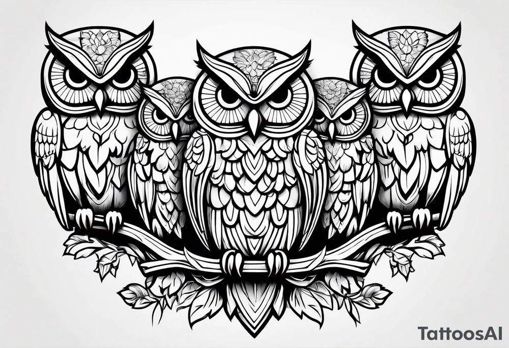 Owl family tattoo idea