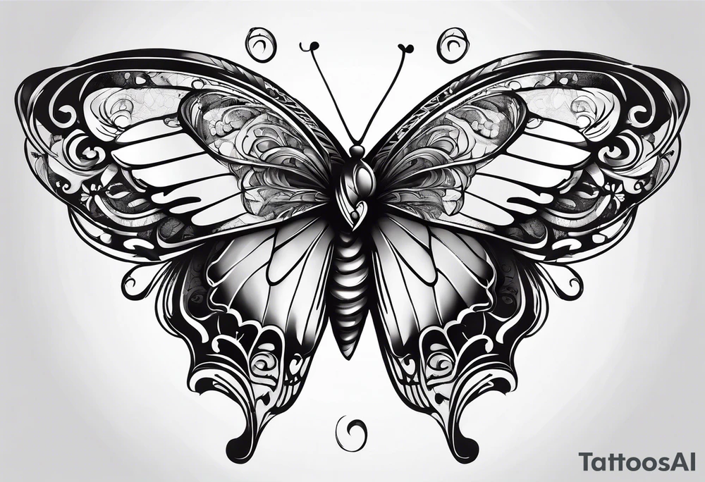 butterfly wings that makes a heart tattoo idea