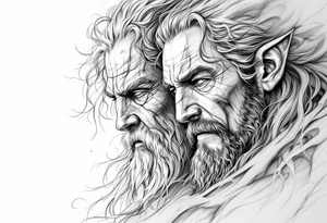 Gandalf and frodo journeying together tattoo idea