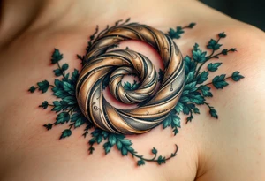 A triple spiral (triskele) in earthy browns and mossy greens, rooted in Celtic tradition. tattoo idea