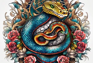 Python through the name Harmony tattoo idea