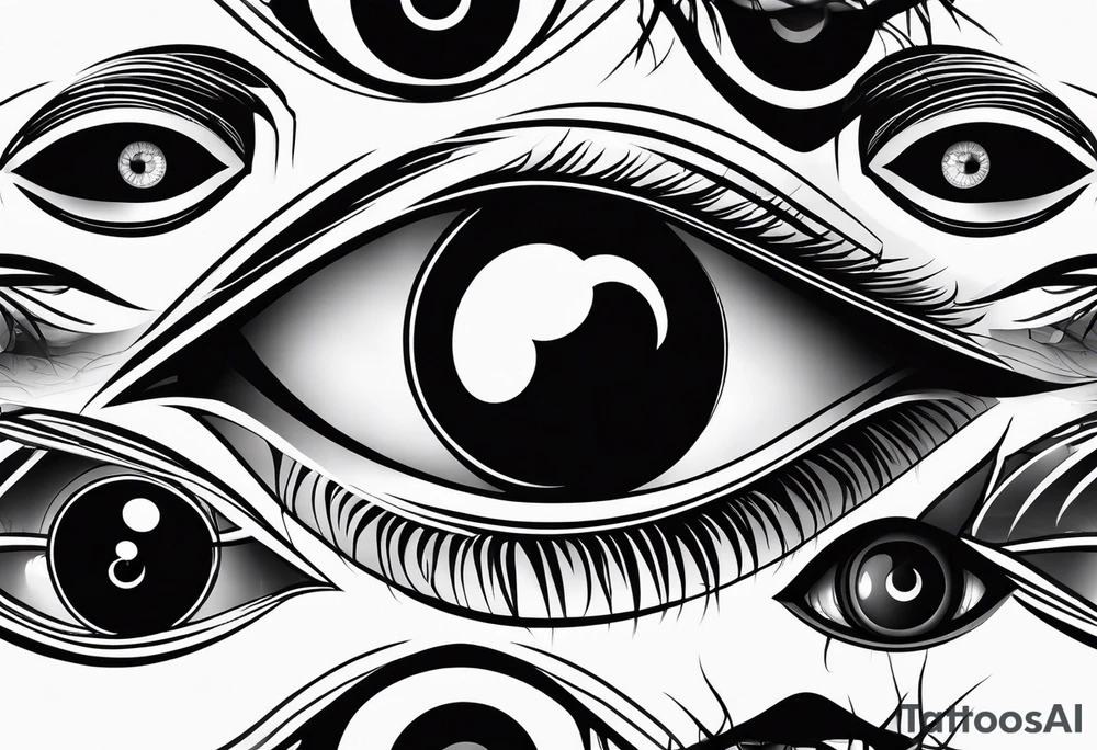 Lots of creepy eyes tattoo idea