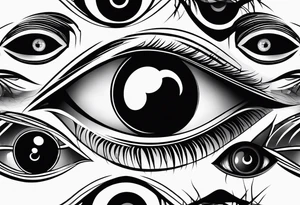 Lots of creepy eyes tattoo idea