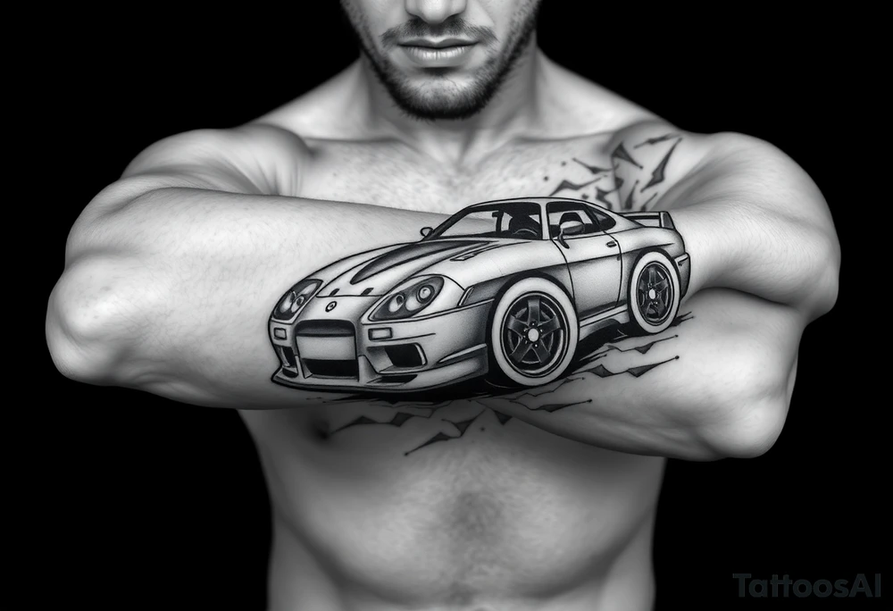 Something about Crohn disease,loving rock music and cult movies, loving japanese sport cars tattoo idea