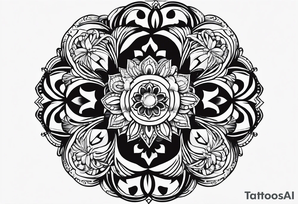 small round tattoo with open in the middle tattoo idea
