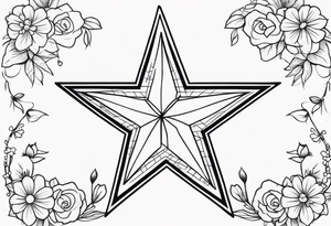 Stars and floral tattoo idea