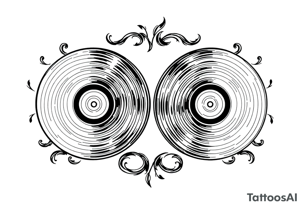 two vinyl records tattoo idea