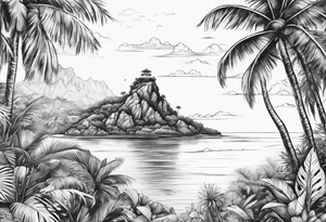 island background tattoo idea