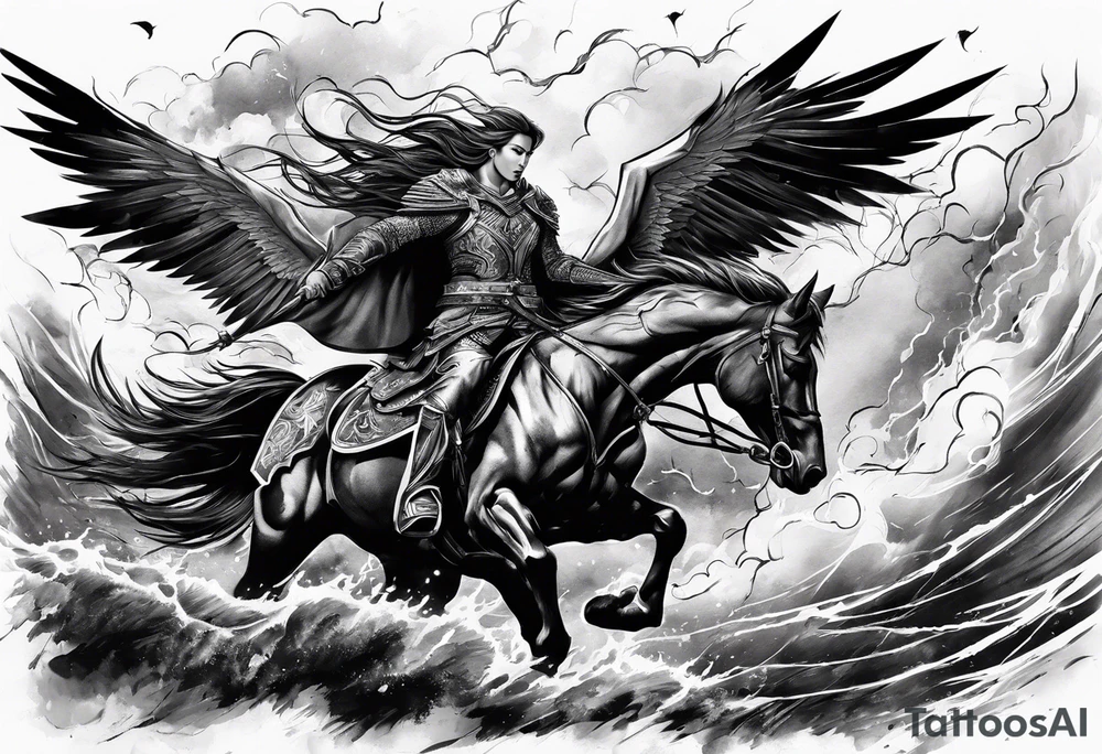 a lighting bolt storm tattoo idea