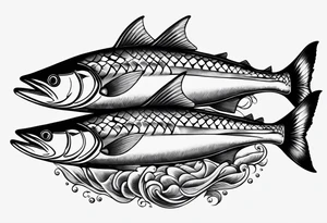 Shoal of mackerel in the ocean tattoo idea