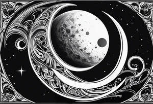 Jedi, Atheist, crescent Moon, Freedom theme combined into one tattoo idea