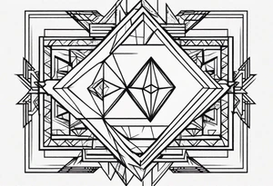 simple line tattoo of geometric dimond tattoo idea