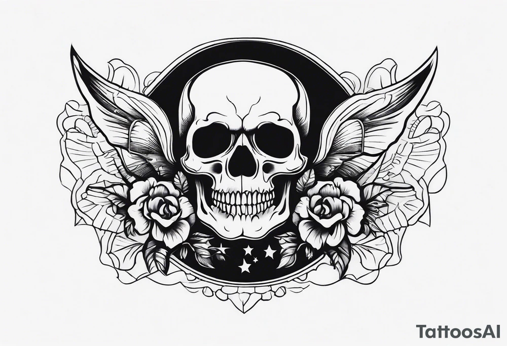 Creepy skull tattoo idea