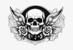 Creepy skull tattoo idea