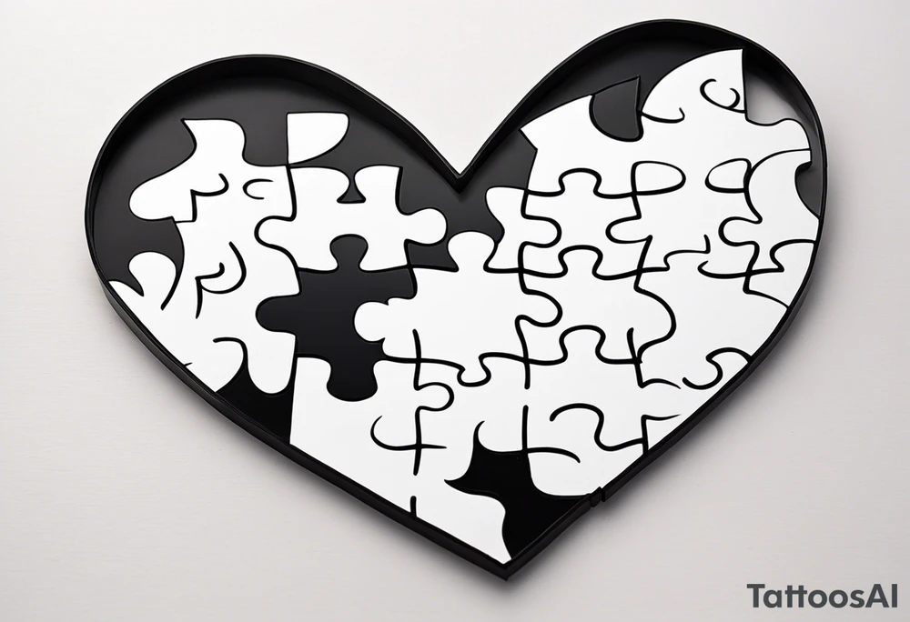 Puzzle Piece: A fine, clean outline with no shading, keeping the design light and elegant.
Filled Heart: A small, solid black heart placed inside the puzzle piece. The contrast between the outlined puzzle and the filled heart adds depth and highlights the heart as a symbol of your bond.
Handwritten Text: Beneath or slightly to the side of the puzzle piece, your sister’s words “to my favorite sister,” carefully preserving the integrity of her handwriting.
This will create a balanced, meaningful design that's simple yet full of emotion—perfect for a small ankle tattoo. tattoo idea